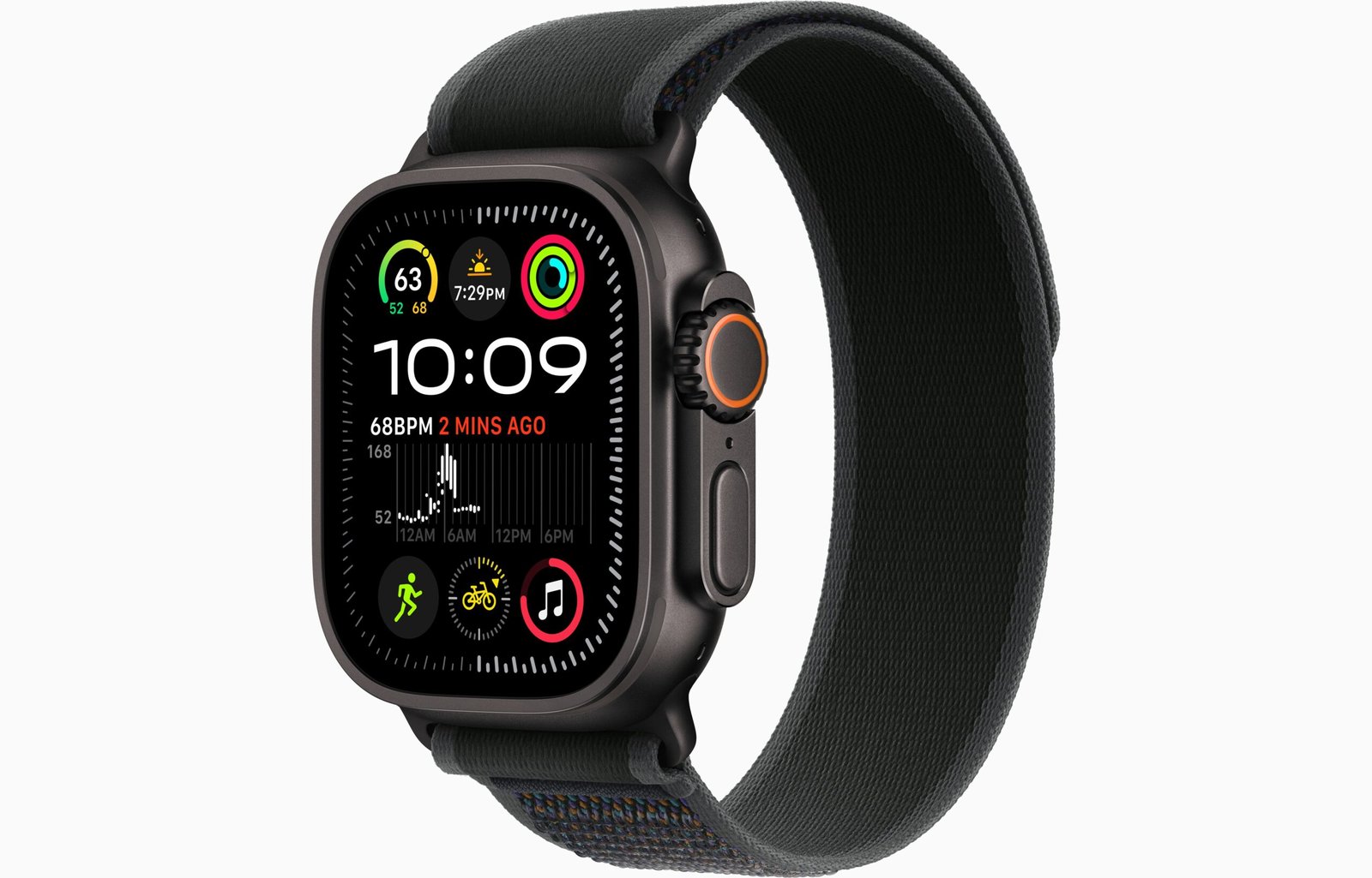 Apple Watch Ultra 2 (49mm, GPS + Cellular) - Black Titanium with Black Trail Loop