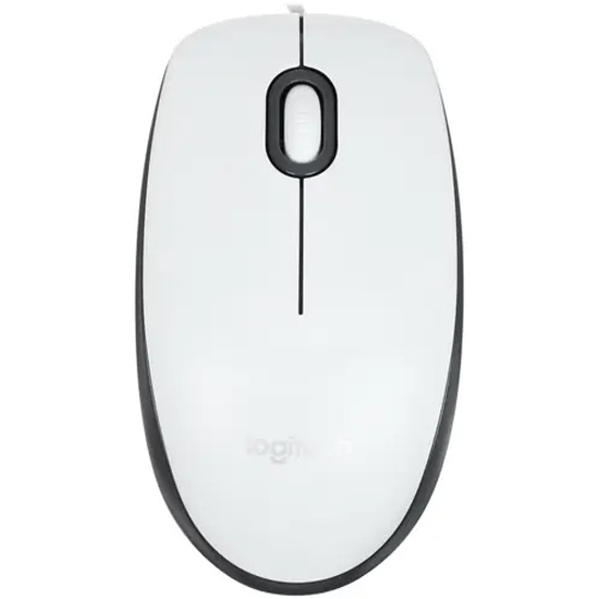 LOGITECH M100R FULL SIZE CORDED MOUSE WHITE 910-005007