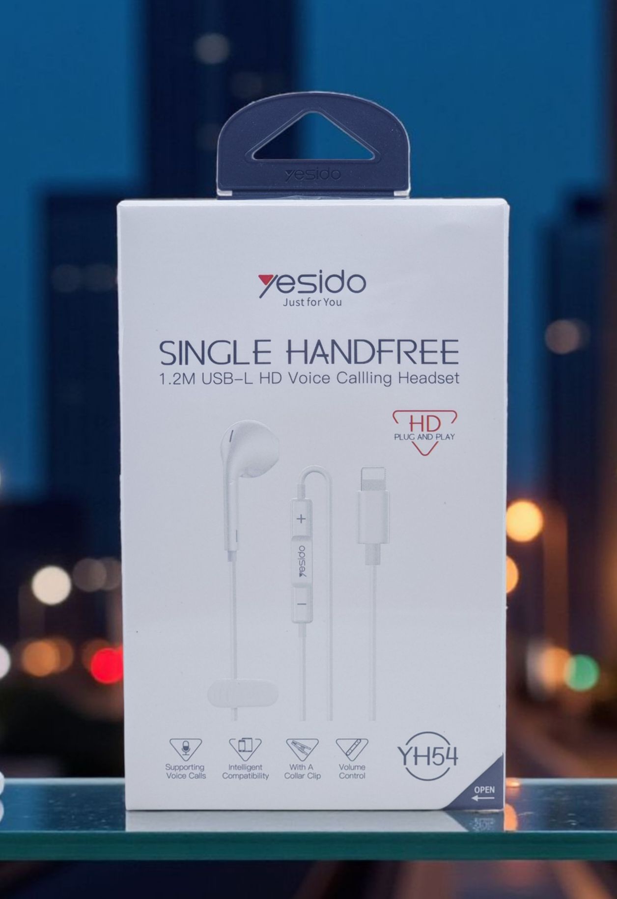 YESDIO HD VOICE CALLING SINGLE EAR HANDFREE WITH LIGHTNING CONNECTOR YH54
