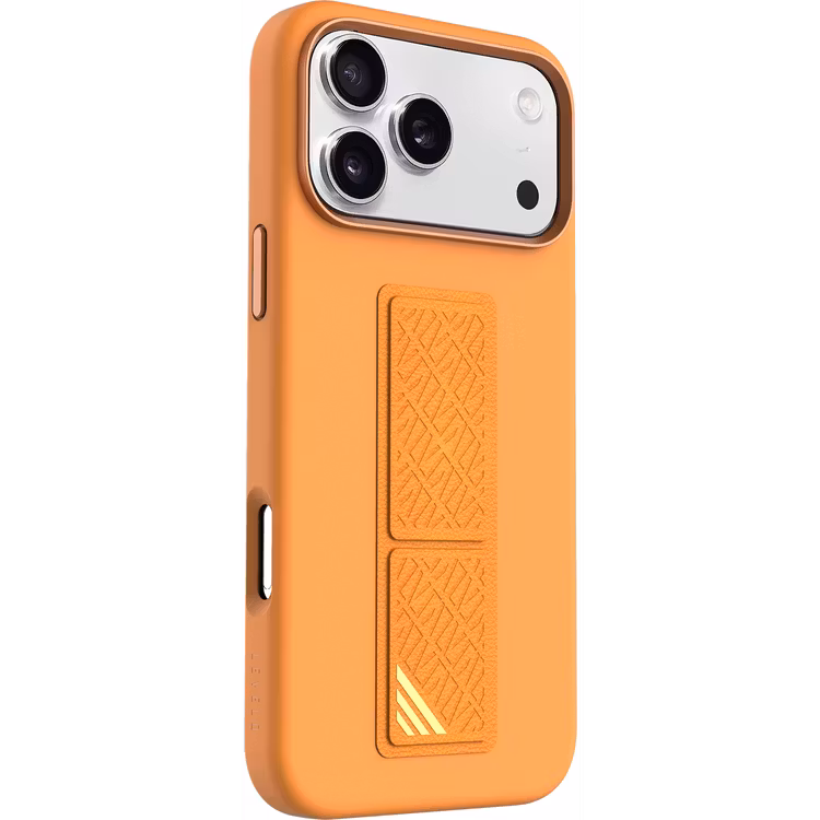 LEVELO IPHONE 17 PRO MORPHIX SILICONE CASE WOTH LEATHER GRIP ORANGE LVLMRPS17PORG thumbnail 2