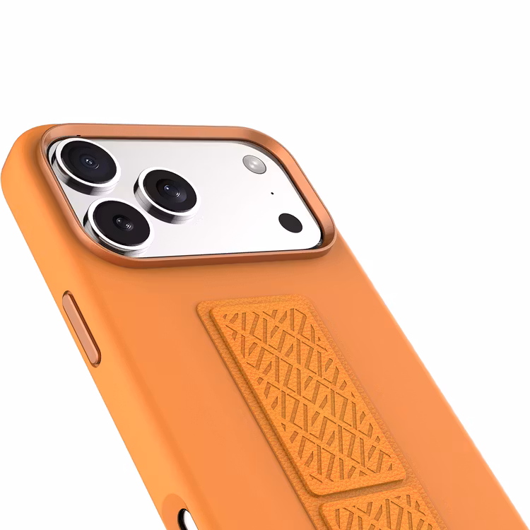 LEVELO IPHONE 17 PRO MORPHIX SILICONE CASE WOTH LEATHER GRIP ORANGE LVLMRPS17PORG thumbnail 5
