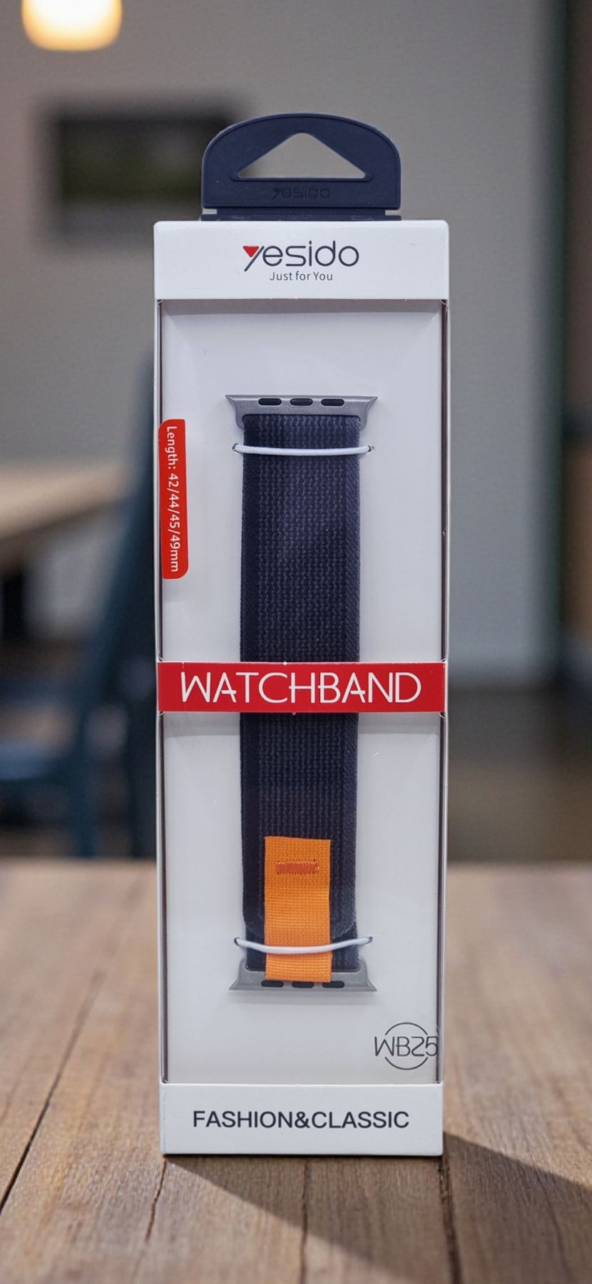 YESIDO APPLE WATCH SPORTS LOOP BAND 49MM BLACK GRAY WB25