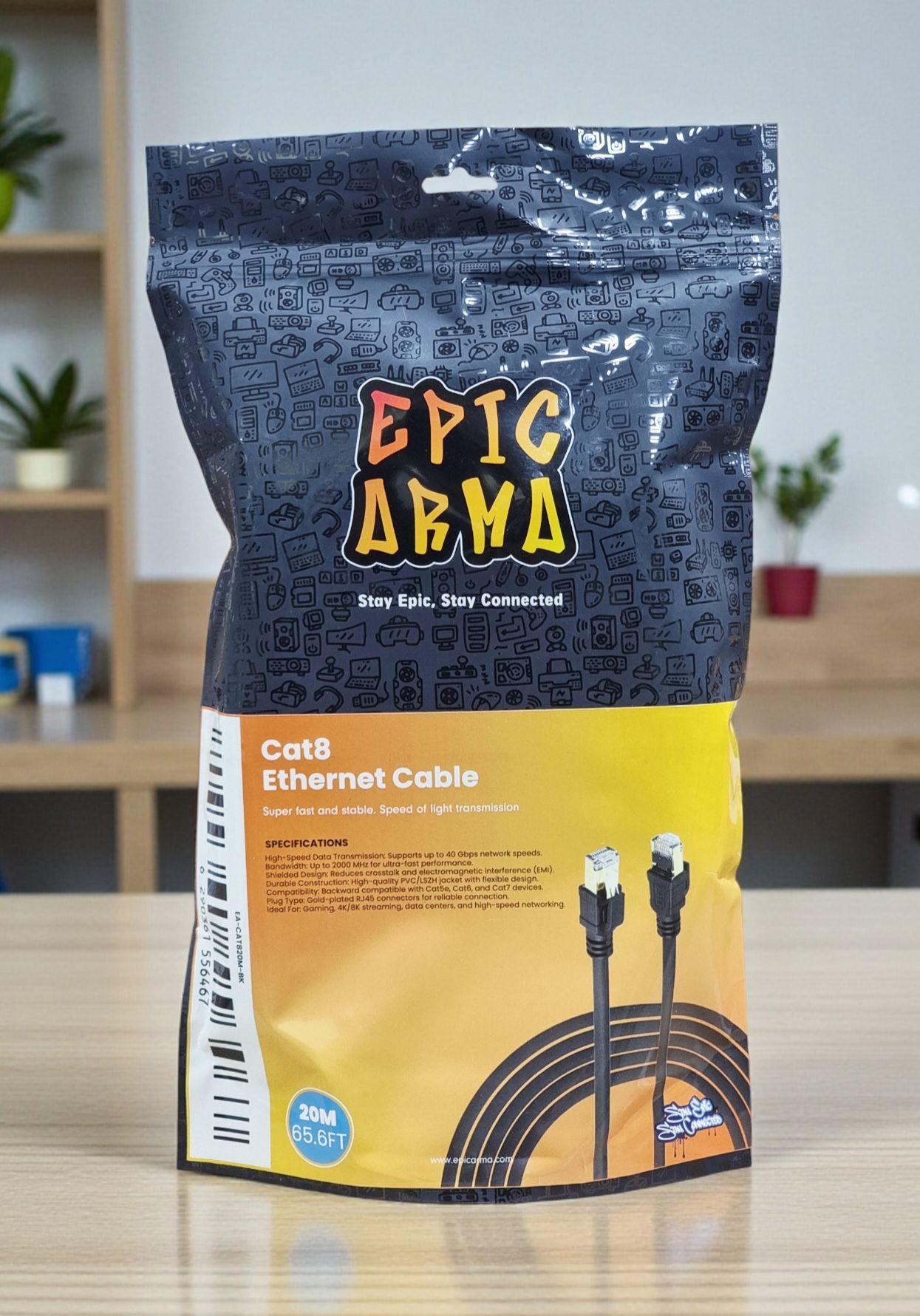 EPICARMA CAT8 ETHERNET CABLE 20M EA-CAT820M-BK