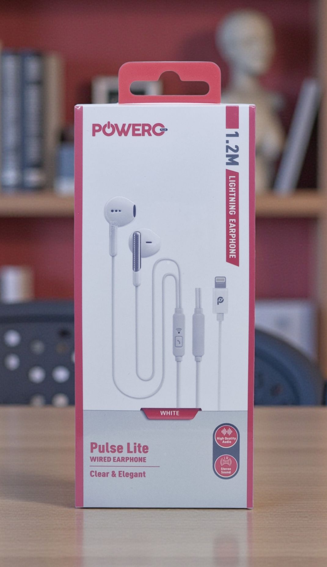 POWERO PLUS PULSE LITE WIRED EARPHONE 1.2M LIGHTNING WHITE PR-PLSTEPLT
