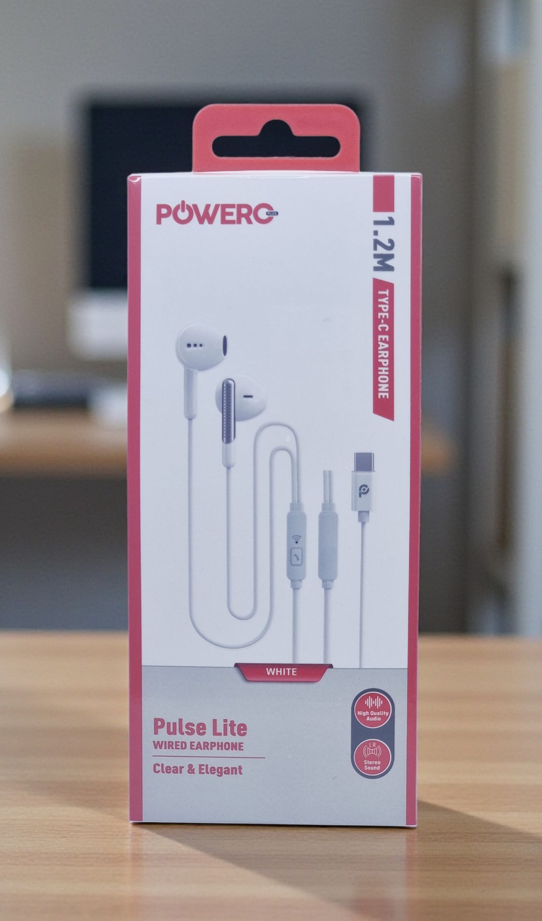 POWERO PLUS PULSE LITE WIRED EARPHONE 1.2M TYPE C  WHITE PR-PLSTEPTC