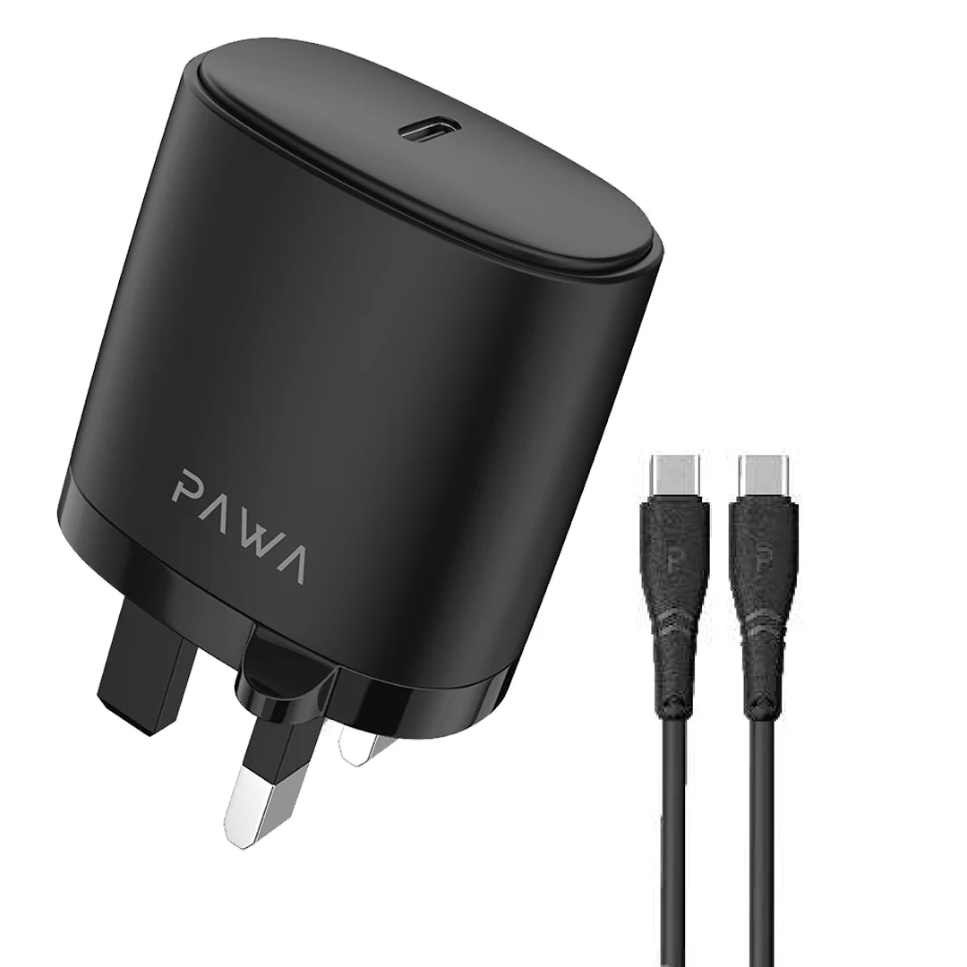 PAWA SOLID PD20 W TRAVEL CHARGER BLACK PW-PDUK-BK
