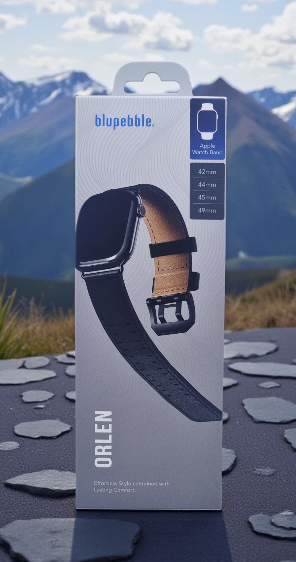BLUPEBBLE APPLE WATCH STRAP ULTRA AND SERIES 11 ORLEN SERIES 49/45/44/42MM BLACK BP-ORLEN-BK