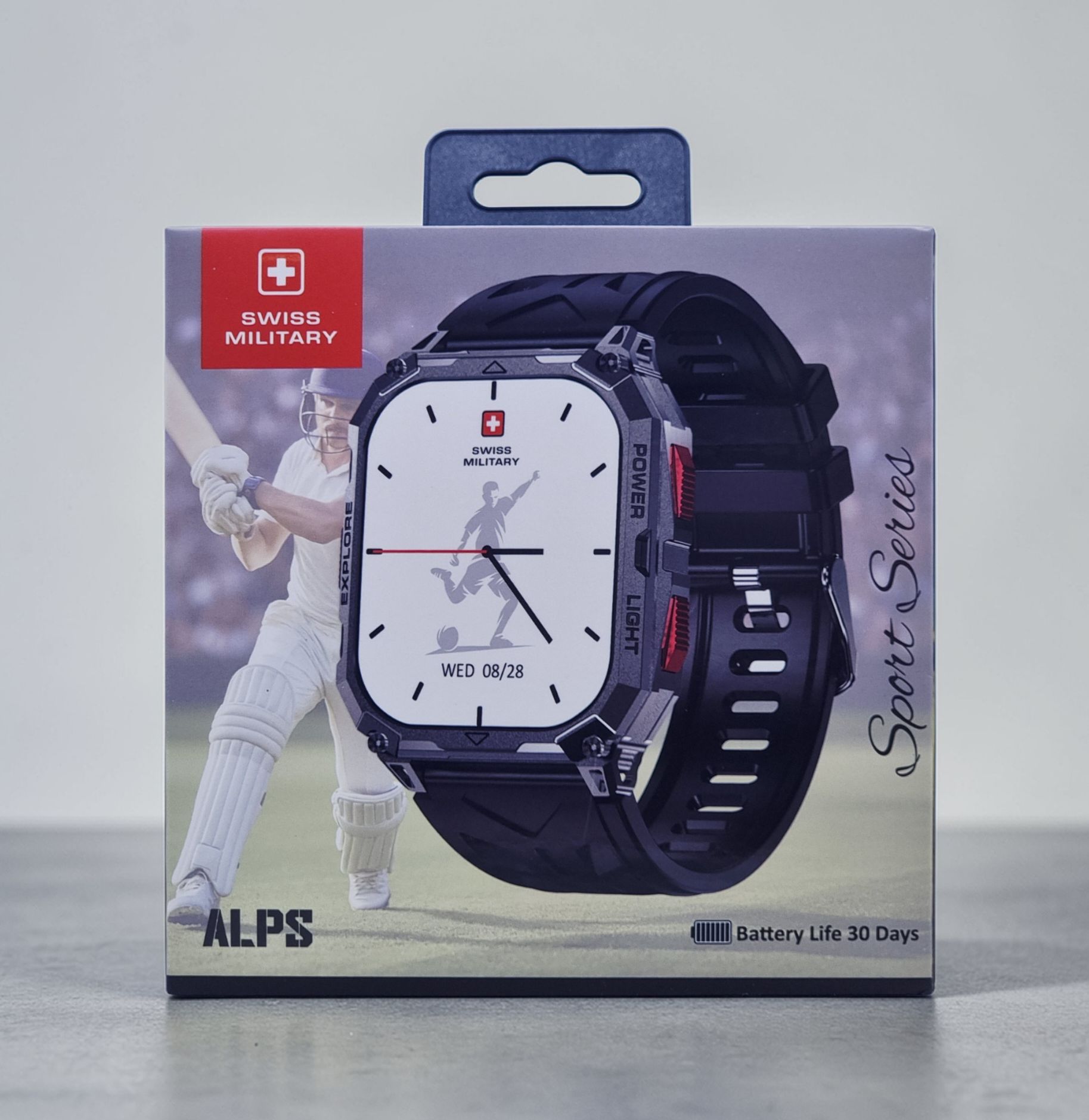 SWISS MILITARY ALPS SPORT SERIES SMART WATCH SILVER SM-WCH-ALPS-SPORT-BB-SILF-BLKS