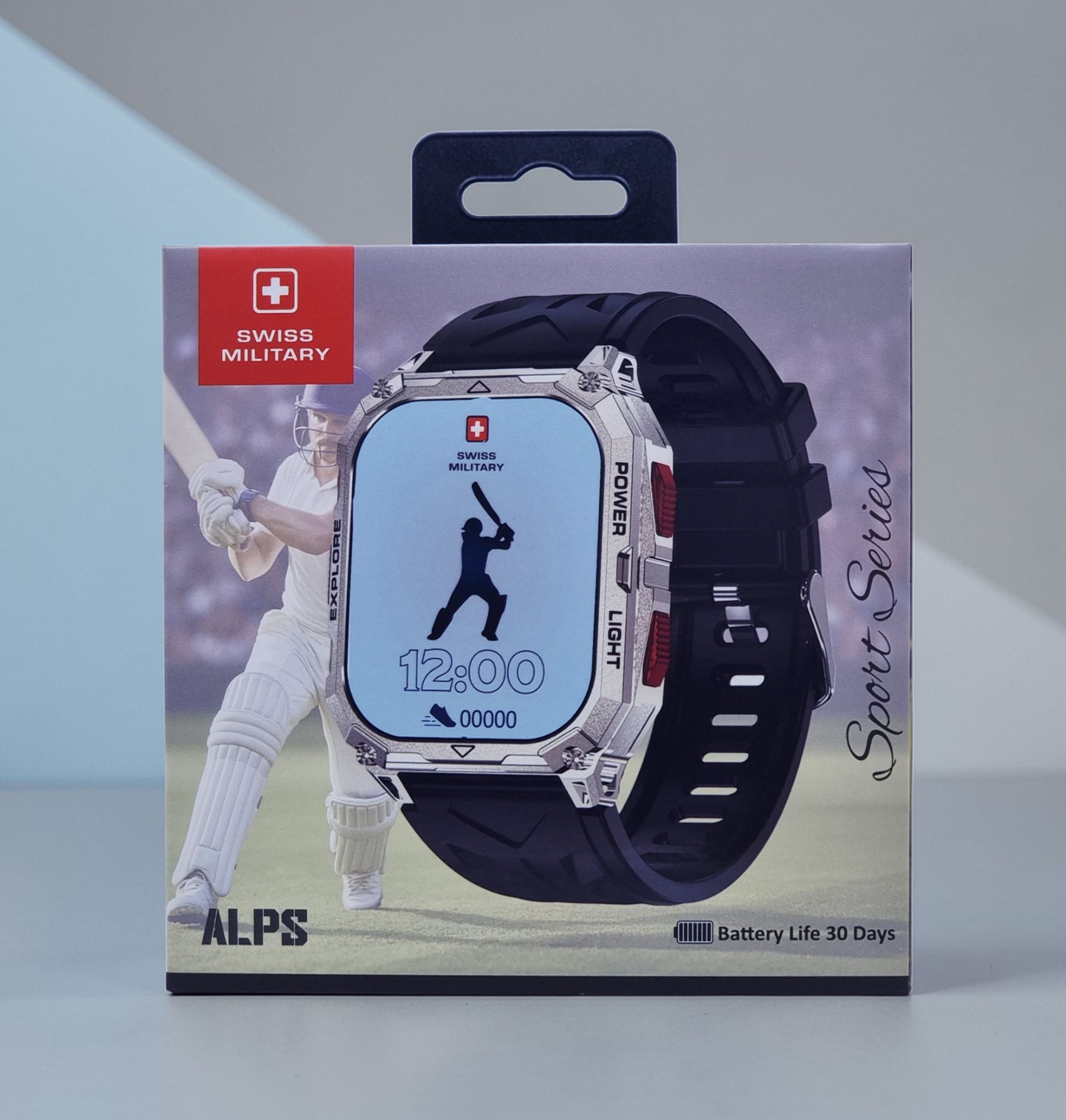 SWISS MILITARY ALPS SPORT SERIES SMART WATCH SILVER SM-WCH-ALPS-SPORT-RB-SILF-BLKS