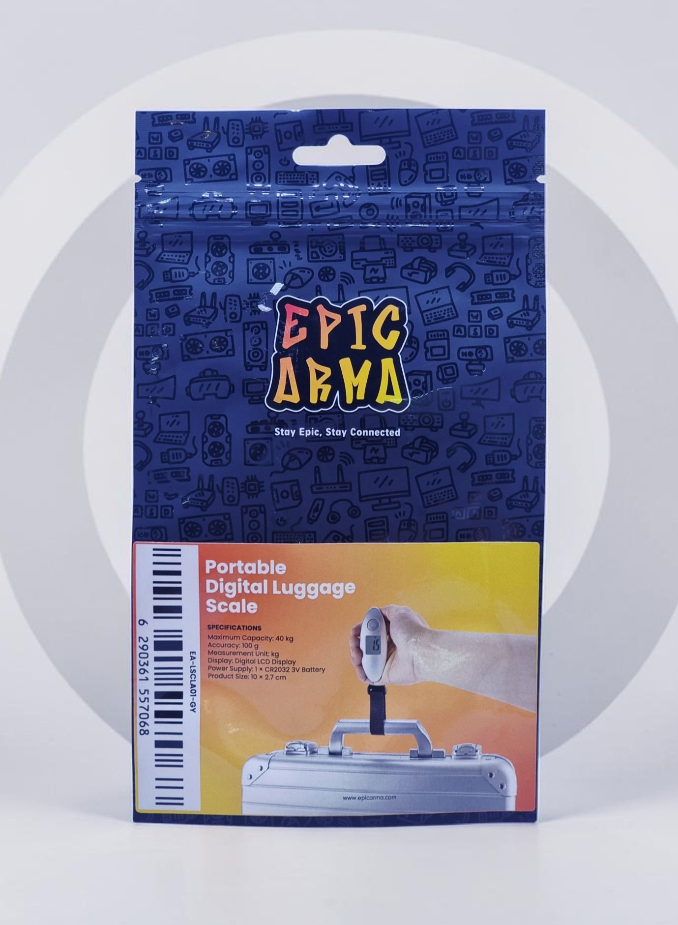 EPICARMA PORTABLE DIGITAL LUGGAGE SCALE GREY EA-LSCLA01-GY