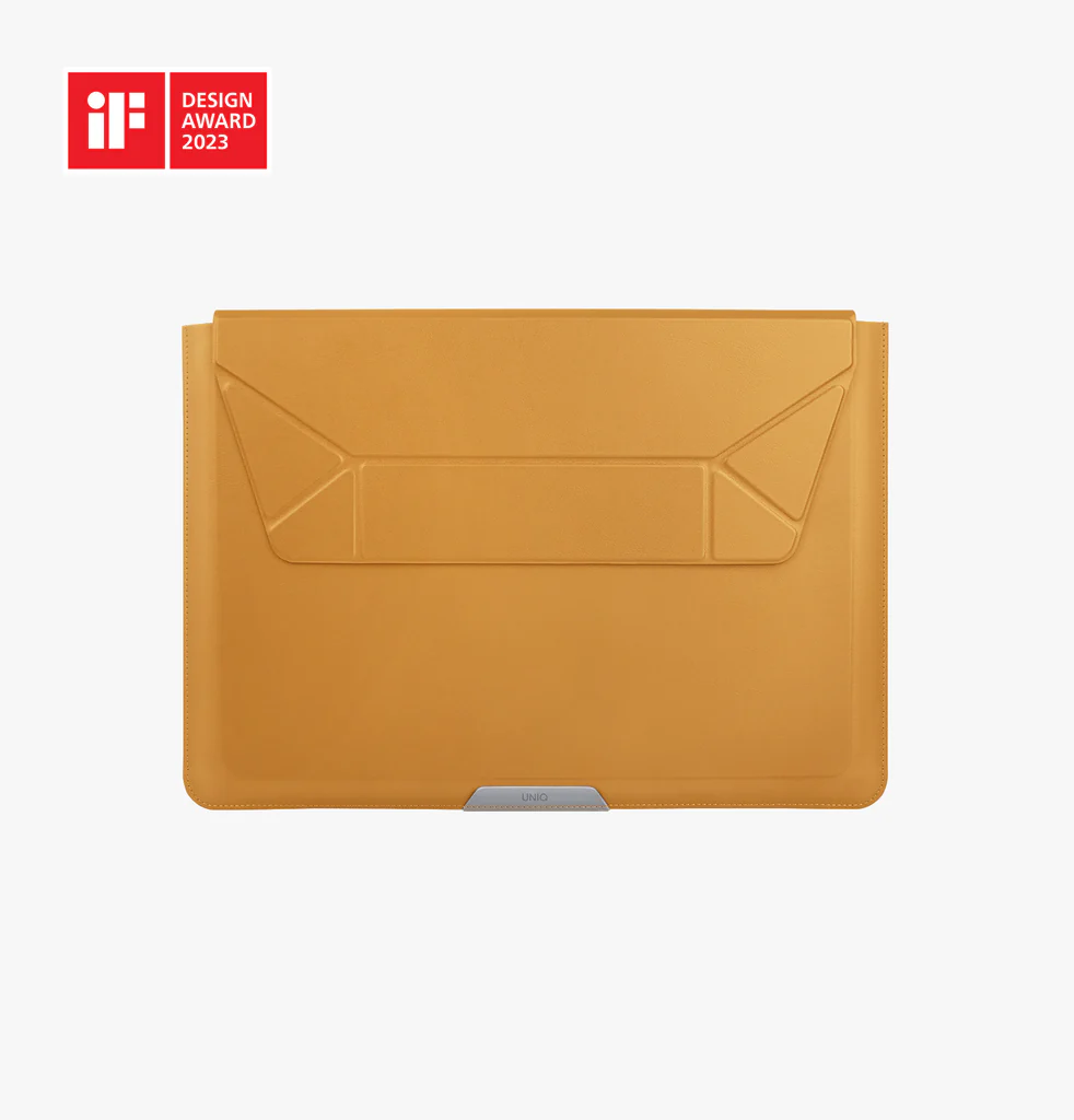 UNIQ OSLO LAPTOP SLEEVE WITH FOLDABLE STAND (UP TO 14 INCH) TOFFEE BROWN