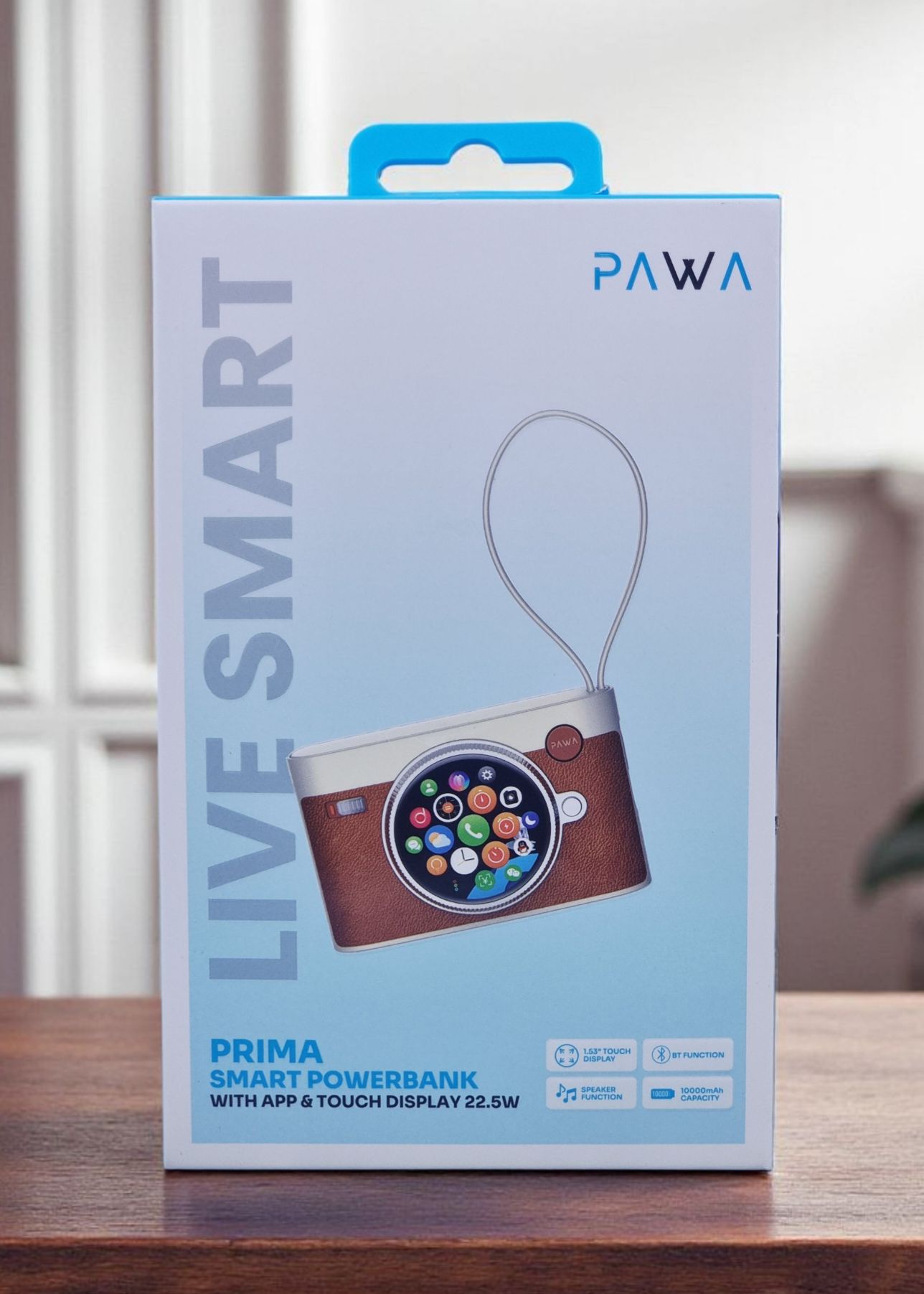 PAWA PRIME 3 IN 1 10000MAH SMART POWERBANK WITH APP AND TOUCH DISPLAY 22.5W BROWN PW-PBZE3110-BW