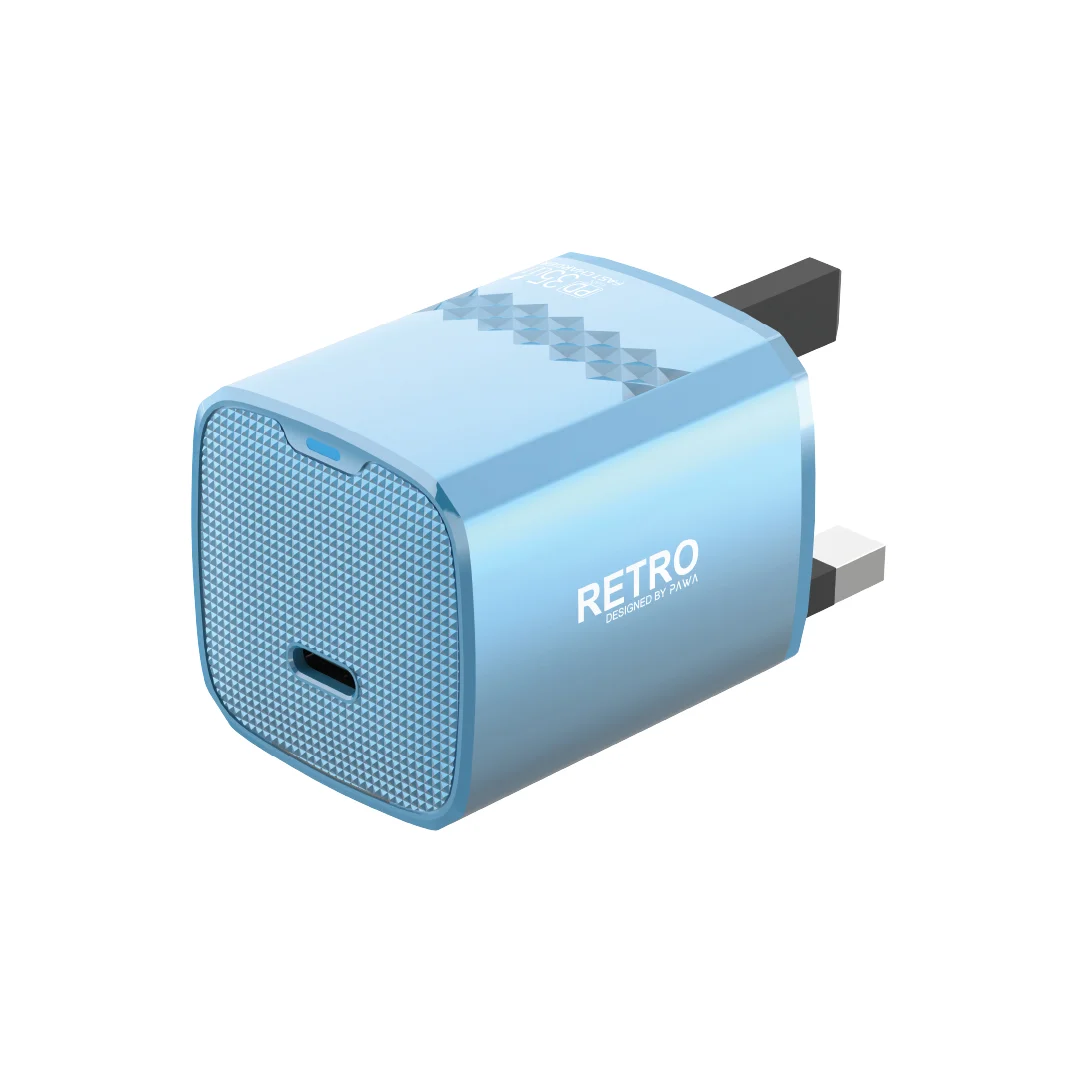PAWA RETRO PD35W ONLY PD PORT UK CHARGER BLUE TITANIUM PW-TCRT35UK-BLTT
