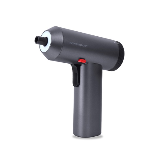 POWEROLOGY 30 BITS ELECTRIC SCREWDRIVER GUN WITH BUILT IN LED LIGHTS GREY P30IN1CSS