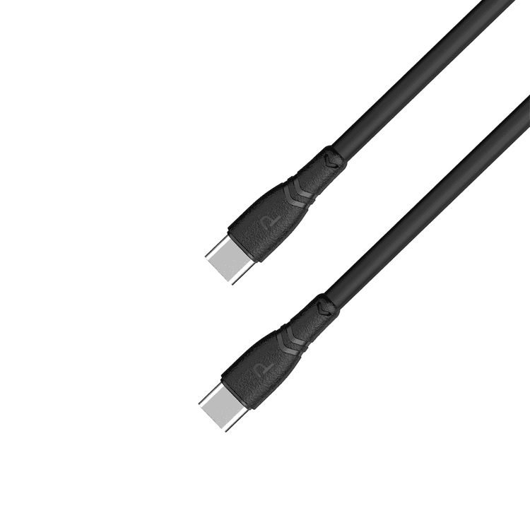 PAWA PVC 60W QUICK CHARGING DATA CABLE USB C TO TYPE C 2M BLACK PW-2PVCCTOC-BK