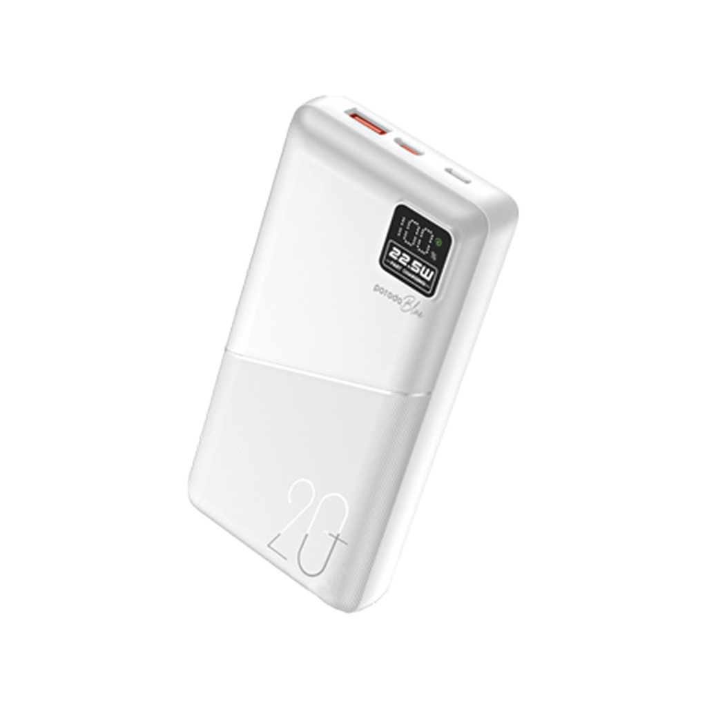 PORODO BLUE 20000MAH QUICK CHARGE POWERBANK USB A AND USB C OUTPUT PD20W WHITE PB-PBFCH054-WH