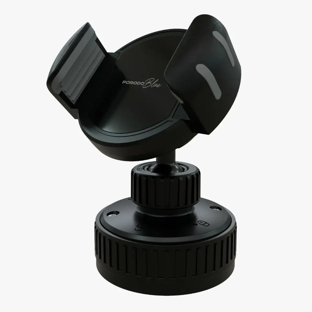 PORODO BLUE CAR PHONE HOLDER MULTI SURFACE MOUNTING BLACK PBCT02BK