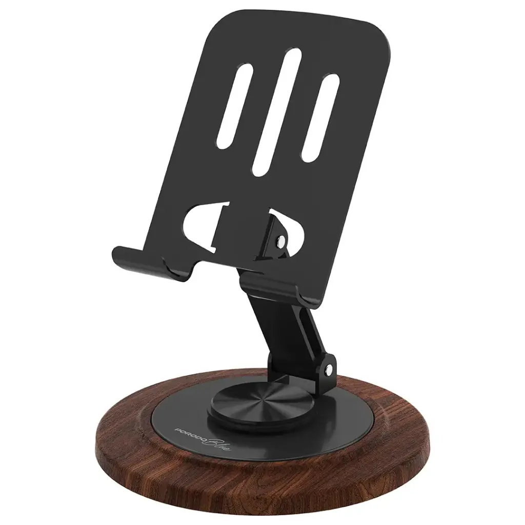 PORODO BLUE DESKTOP PHONE HOLDER 360 ROTATING BASE BLACK PBW15BK