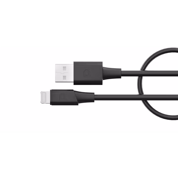 POWEROLOGY POWER SYNC FLEX USB A TO LIGHTNING CABLE 2M BLACK PCAB011BK