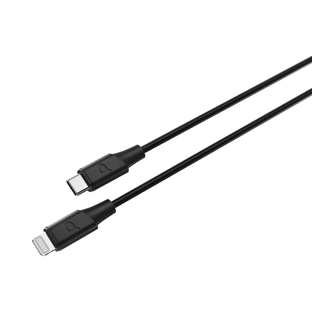 POWEROLOGY POWER SYNC FLEX USB C TO LIGHTNING CABLE 1.2M BLACK PCAB012BK