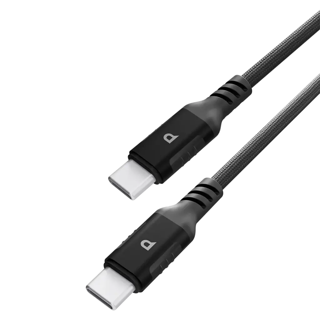 POWEROLOGY POWER SYNC WEAVE USB TO USB C CABLE 1.2M BLACK PCAB020BK