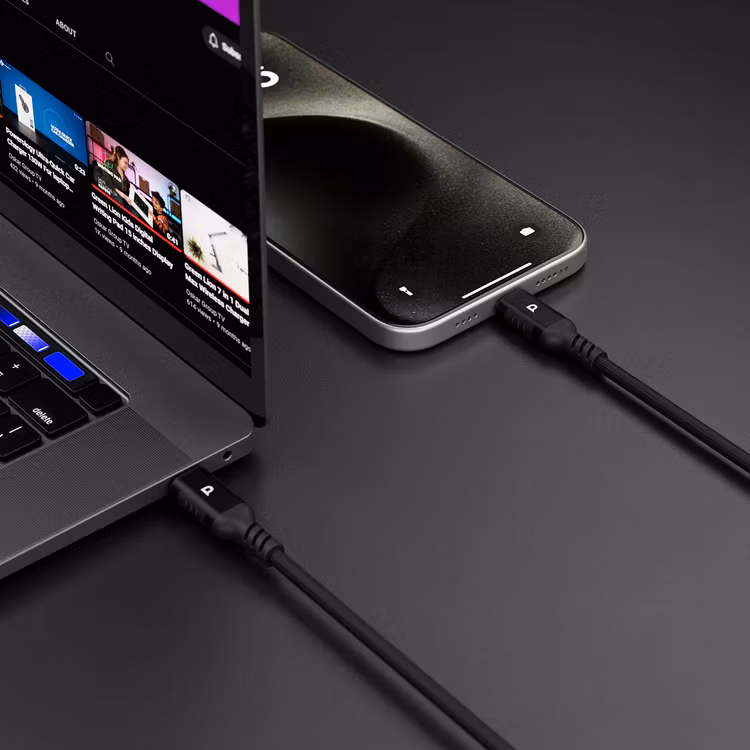POWEROLOGY POWER SYNC WEAVE USB C TO LIGHTNING CABLE 1.2M GRAY PCAB018GY thumbnail 2