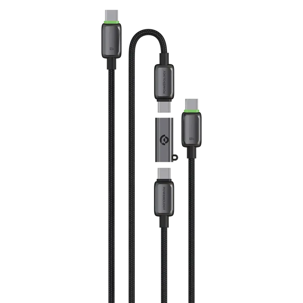 POWEROLOGY ARGOS DUAL USB C CABLES 3M WITH CONNECTOR GREY PCAB37GY