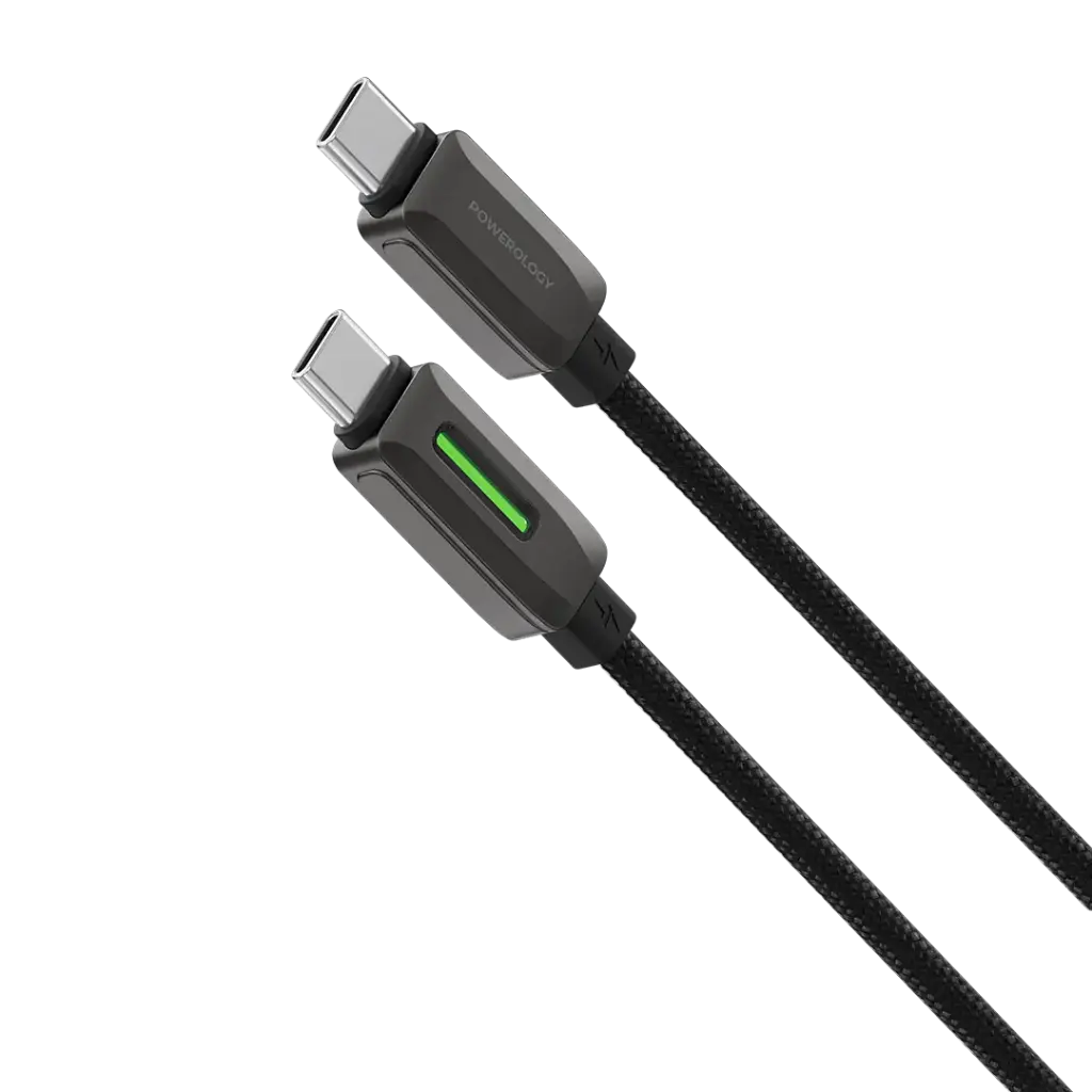 POWEROLOGY 60W BRAIDED USB C TO USB C CABLE BLACK PCABXGH123BK