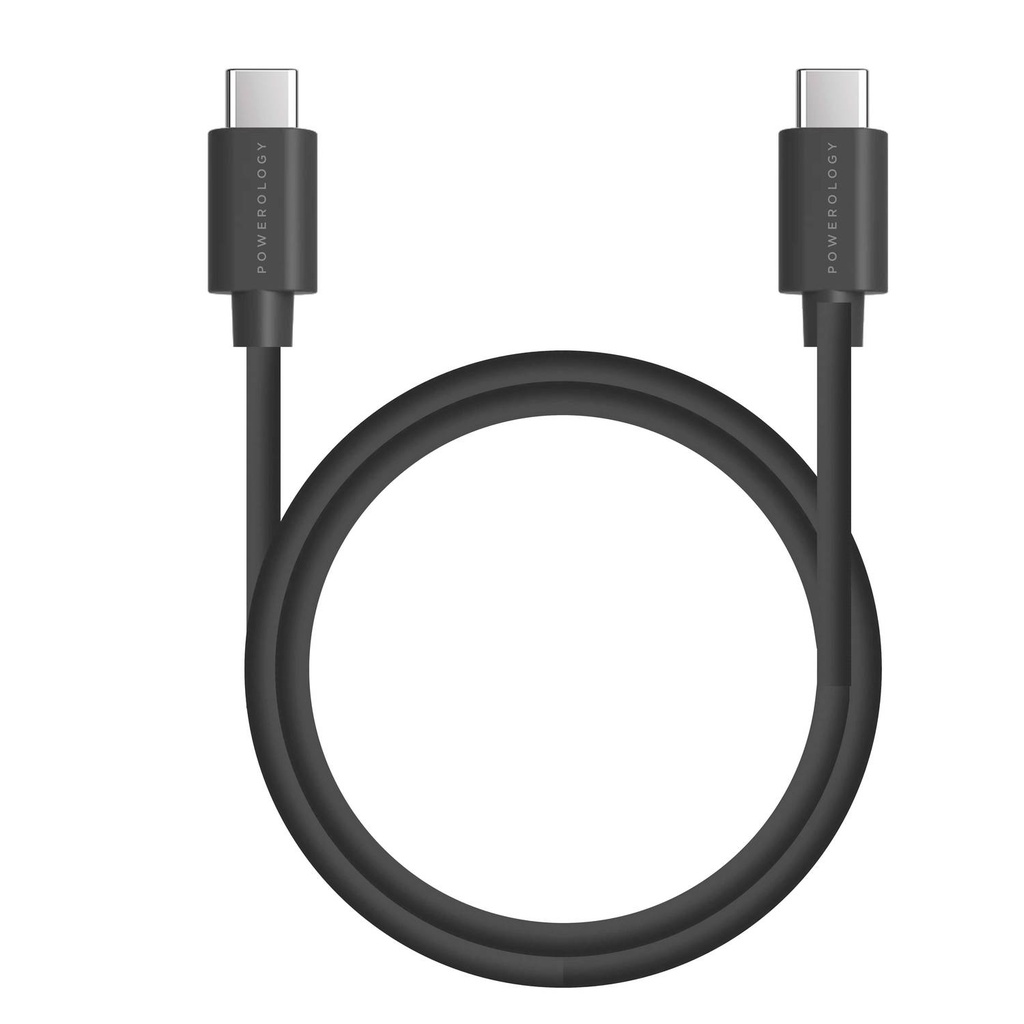 POWEROLOGY PVC TYPE USB C TO USB C CHARGE CABLE PD100W 2M BLACK PCCPD2BK