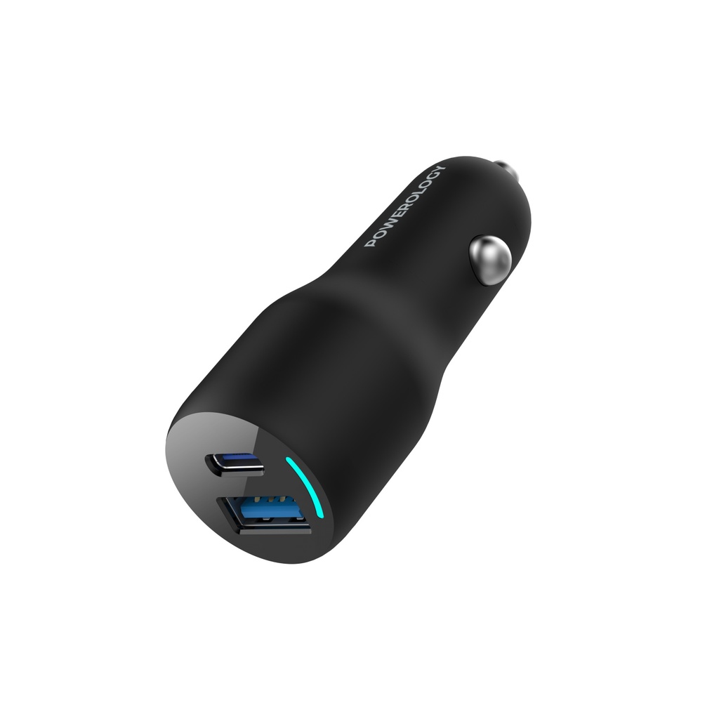 POWEROLOGY DUALPORT 53W CAR CHARGER PD35W BLACK PCCSR012