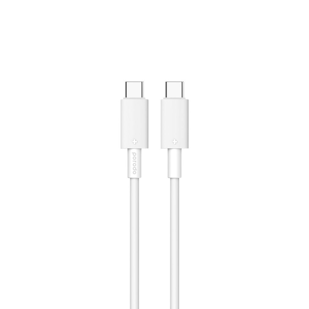 PORODO USB C TO USB C DURABLE CHARGING CABLE PD60W 1.2M WHITE PD-CBL0003-WH