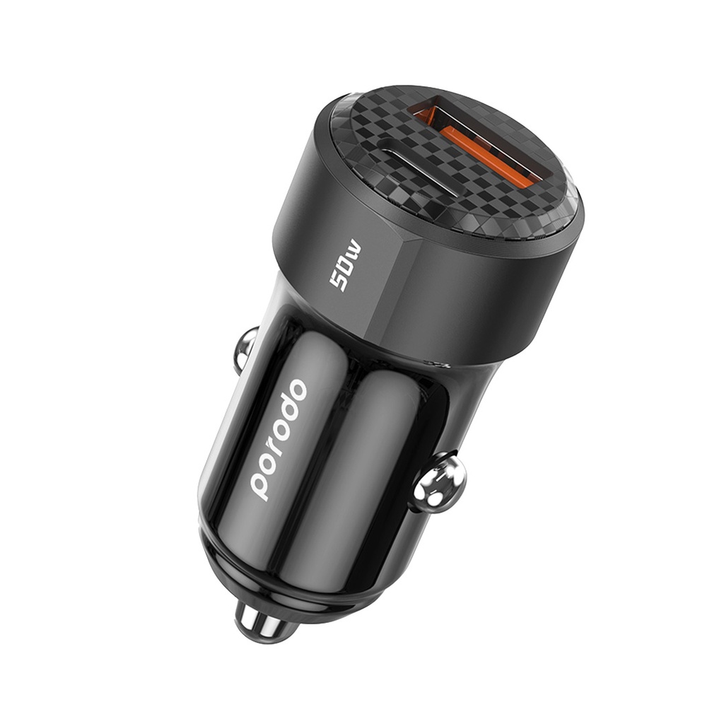 PORODO DUAL OUTPUT CAR CHARGER 50W BLACK PD-CC50W-BK