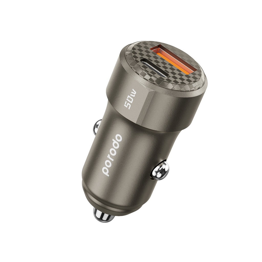 PORODO DUAL OUTPUT CAR CHARGER 50W TITANIUM PD-CC50W-TI