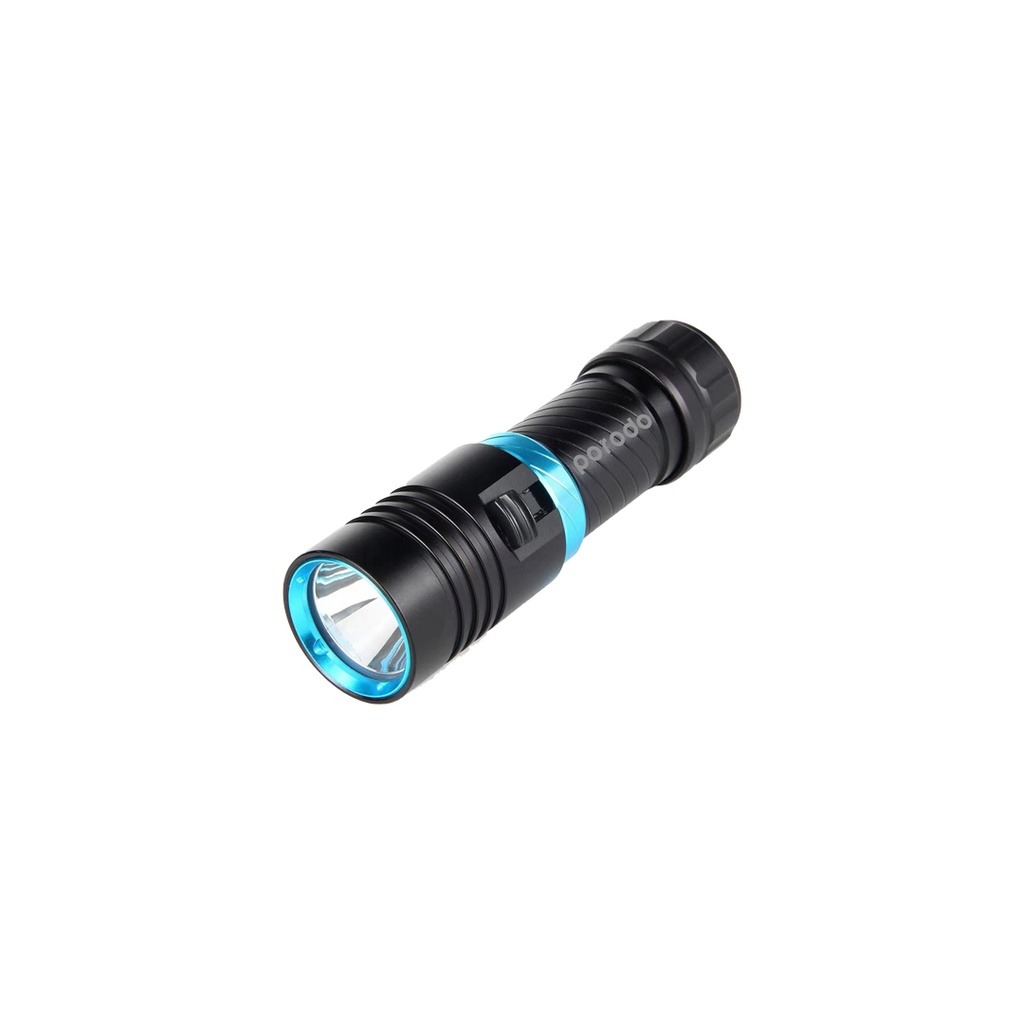 PORODO LIFESTYLE 1200 LUMENS WATERPROOF FLASHLIGHT BLACK