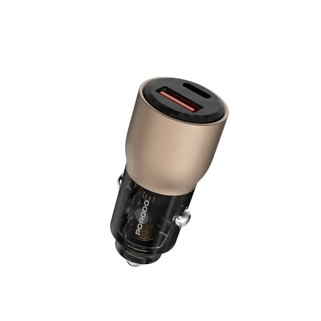 PORODO 95W CAR CHARGER TRANSPARENT MULTI DEVICE CHARGING PDW QC30W DESERT TITANIUM PD-FWCH048-DT