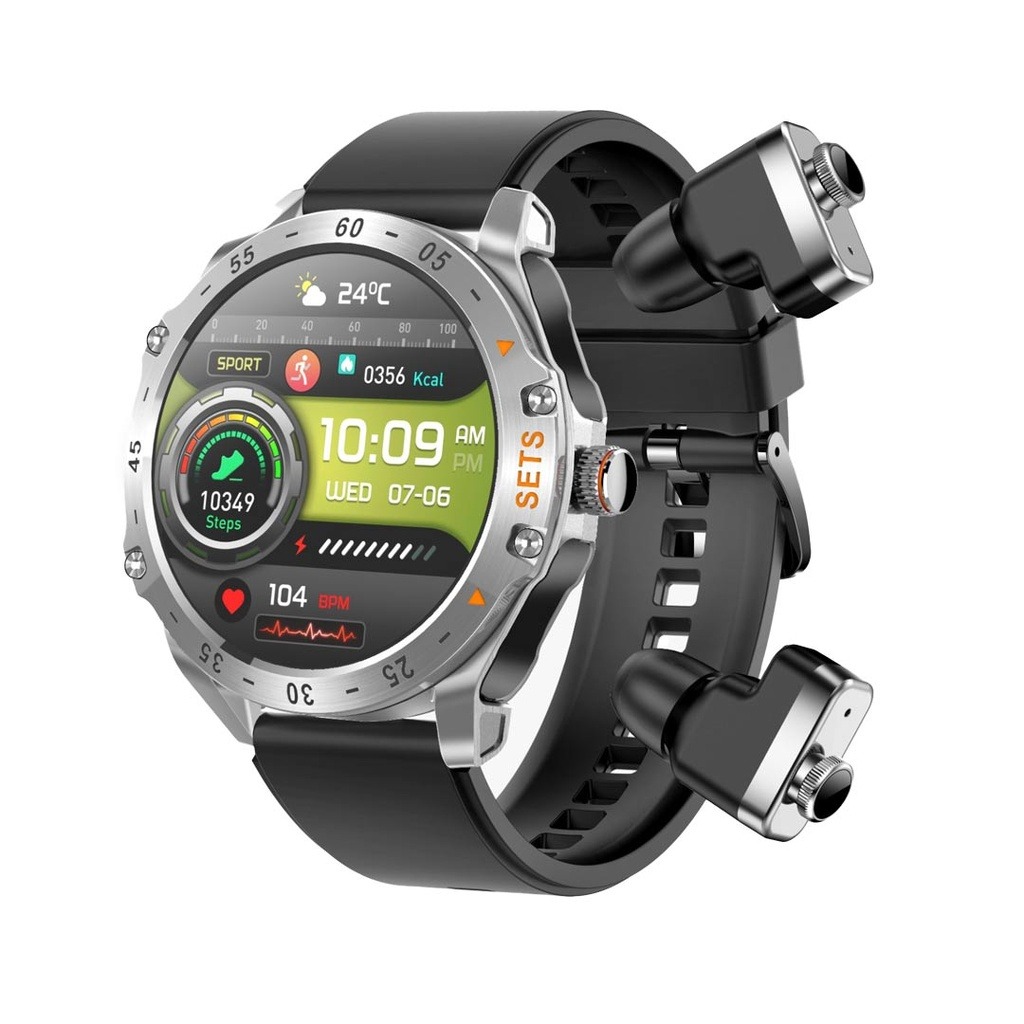 PORODO HYPE SMARTWATCH WITH EARBUDS SILVER PD-HYPE-SL