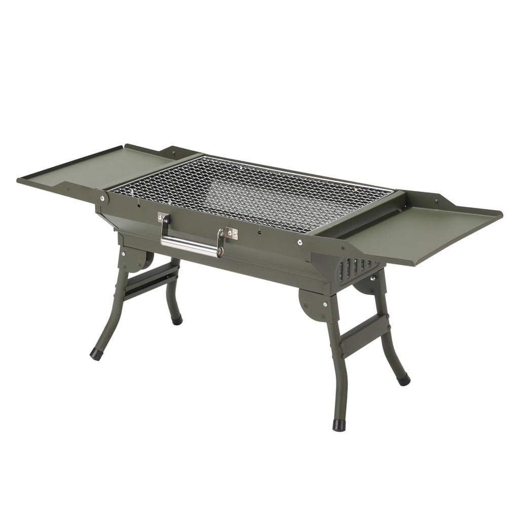 PORODO LIFESTYLE PORTABLE FOLDING SEATED BBQ GRILL BLACK