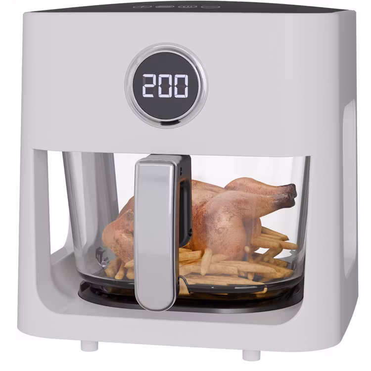 PORODO LIFESTYLE 5L GLASS POT AIR FRYER WHITE PD-LFST140-WH