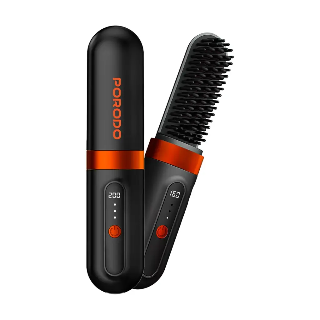 PORODO LIFESTYLE PORTABLE HEATED STYLING BRUSH BLACK PD-LFST142-BK