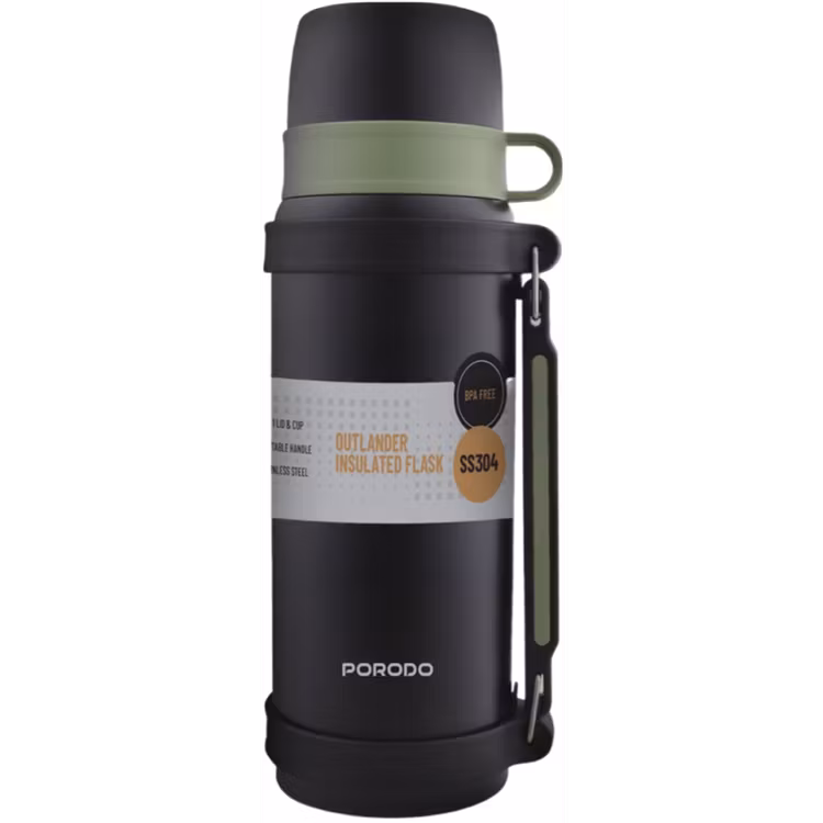 PORODO LIFESTYLE OUTLANDER INSULATED FLASK 1.8L BLACK PD-LFST157-BK