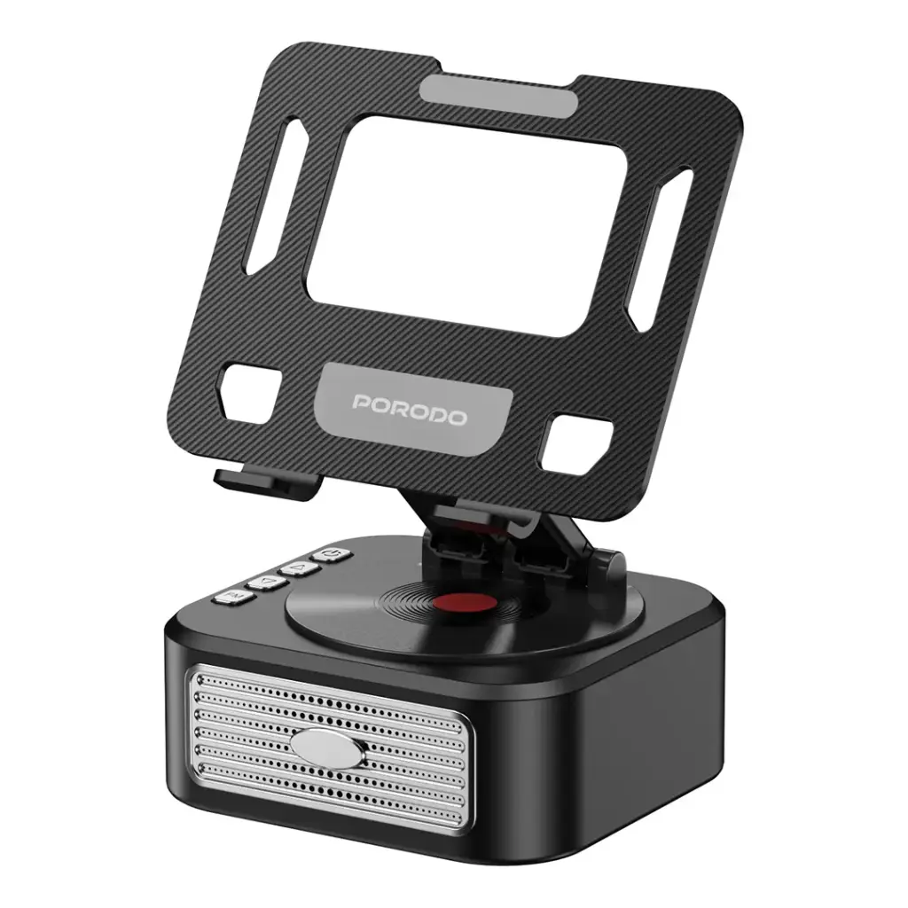 PORODO LIFESTYLE MULTIFUNCTIONAL TABLET SPEAKER STAND BLACK PD-LFST175-BK