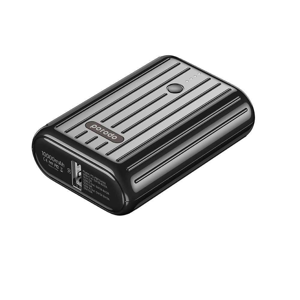 PORODO ULTRA COMPACT PD AND QC 10000MAH POWER BANK PD-PBFCH001-BK