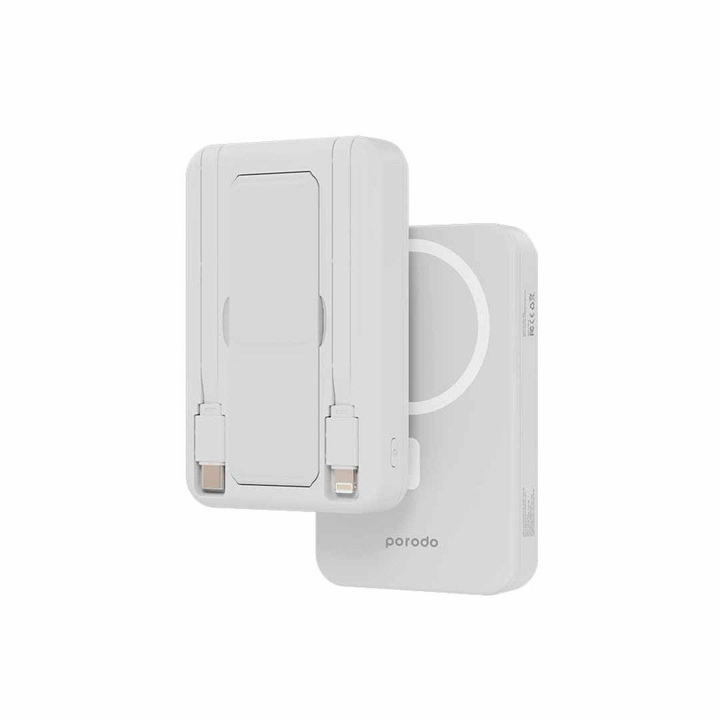 PORODO 10000MAH MAGSAFE GRIP POWERBANK WHITE PD-PBFCH040-WH