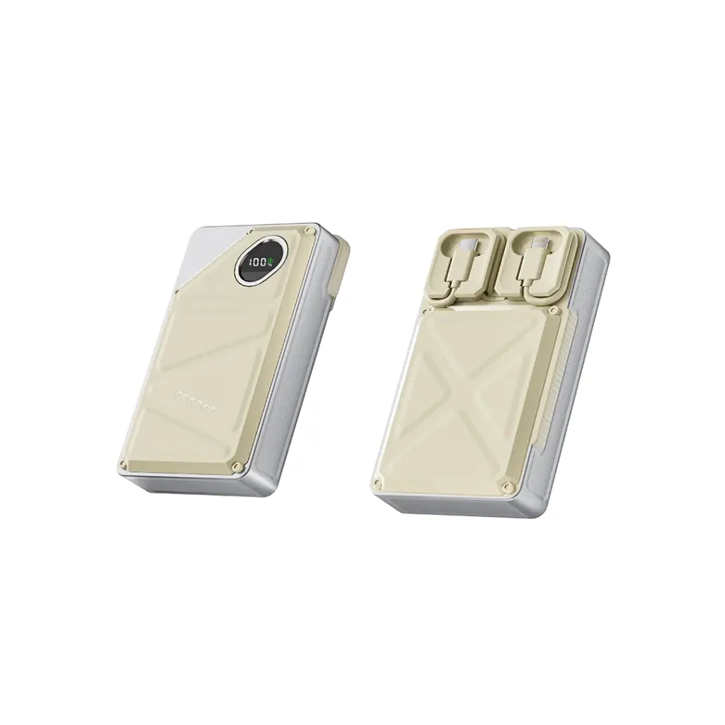 Porodo 10000mAh Power Bank Built-In Type-C & Lightning PD-PBFCH055-WH
