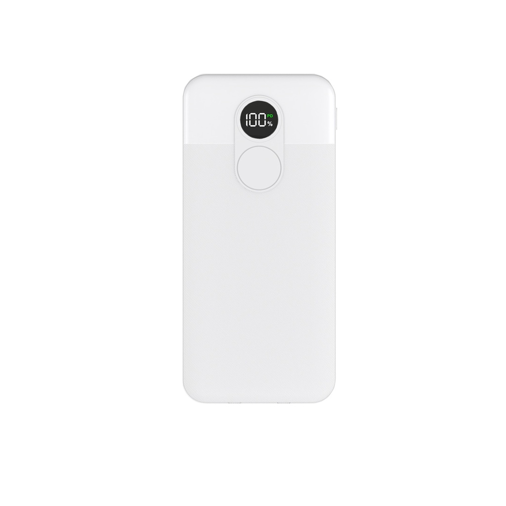 PORODO 20000MAH POWERBANK DIGITAL DISPLAY WITH INTEGRATED CABLE WHITE PB058 PD-PBFCH058-WH