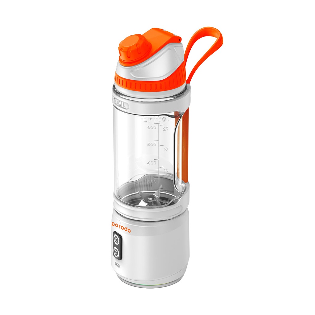 PORODO LIFESTYLE DUAL SPIN CLOCK WISE REVERSE PORTABLE BLENDER WHITE PD-PBLNDR-WH