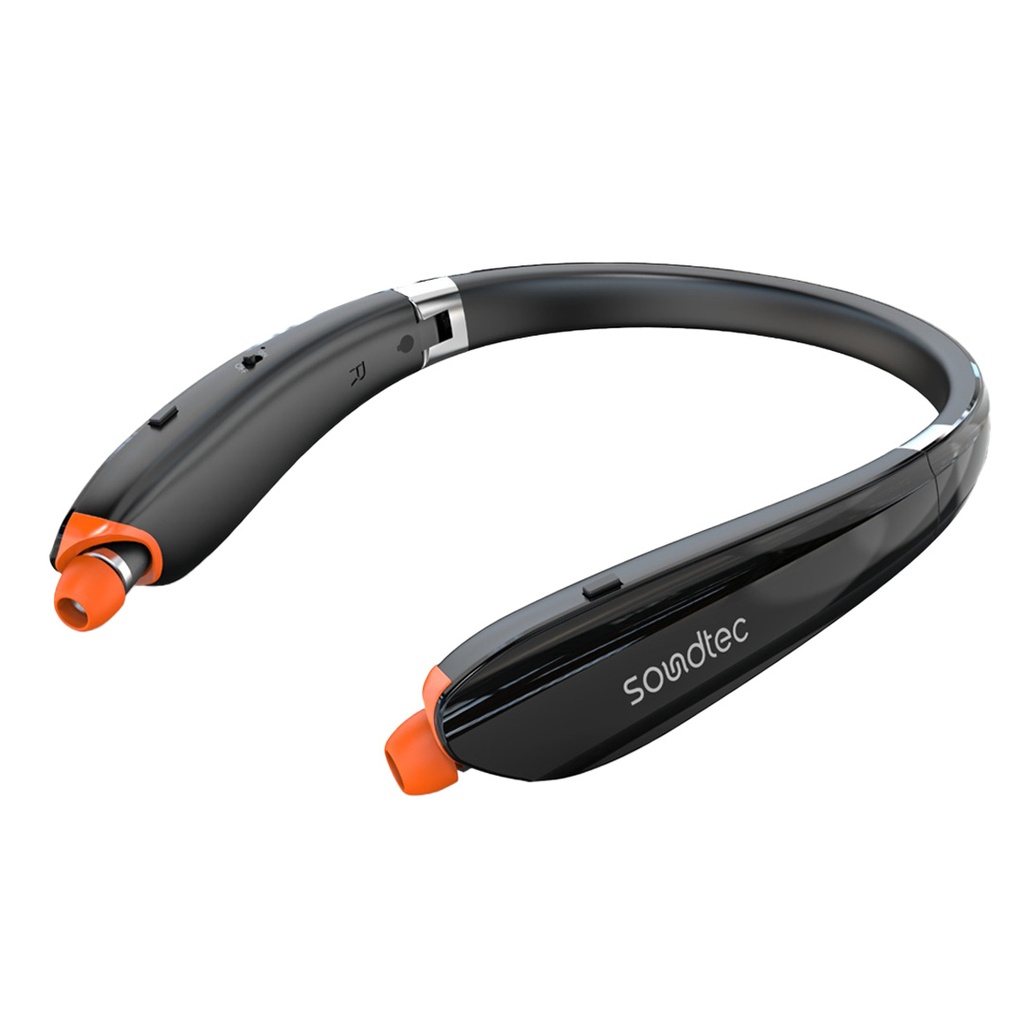 PORODO SOUNDTEC ENC NECKBAND WIRELESS HEADSET - BLACK