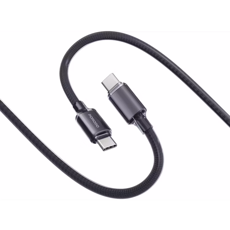 PORODO USB C TO USB C BRAIDED CABLE PD60W 1M BLACK PDCBL0038BK