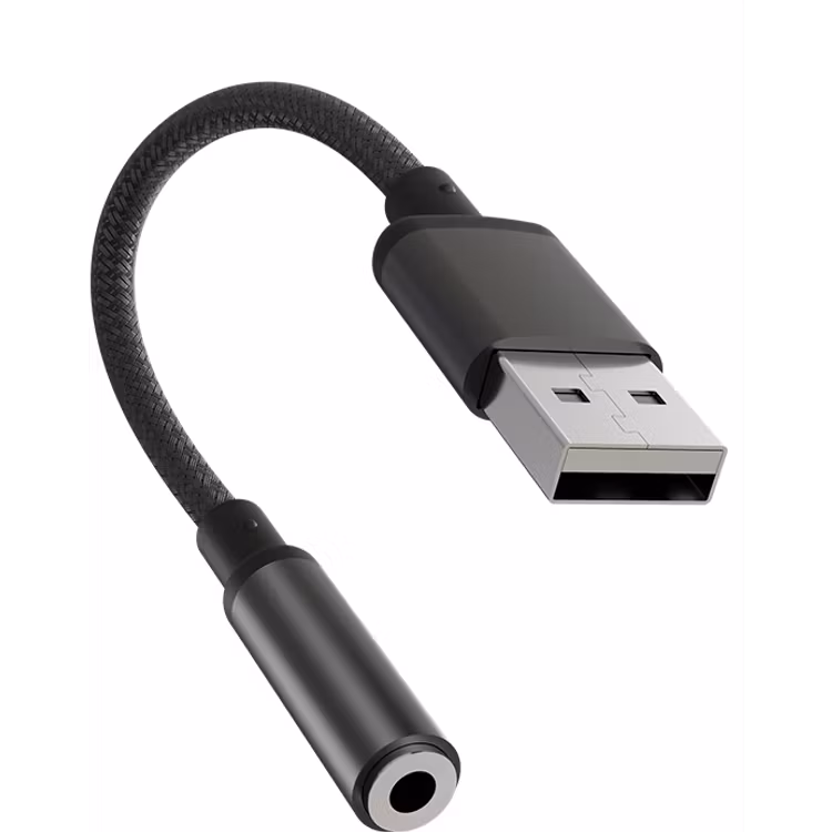 PORODO AUDIOLINK FEMALE 3.5MM TO USB A AUDIO JACK ADAPTER BLACK PDCBL0041BK