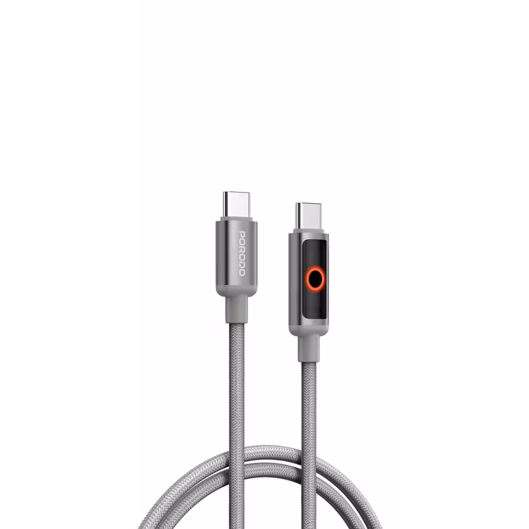 PORODO CHARGE LITE USB-C TO USB-C HIGH-SPEED CHARGING 1M/3.3FT CABLE GRAY PDCBL0045GY
